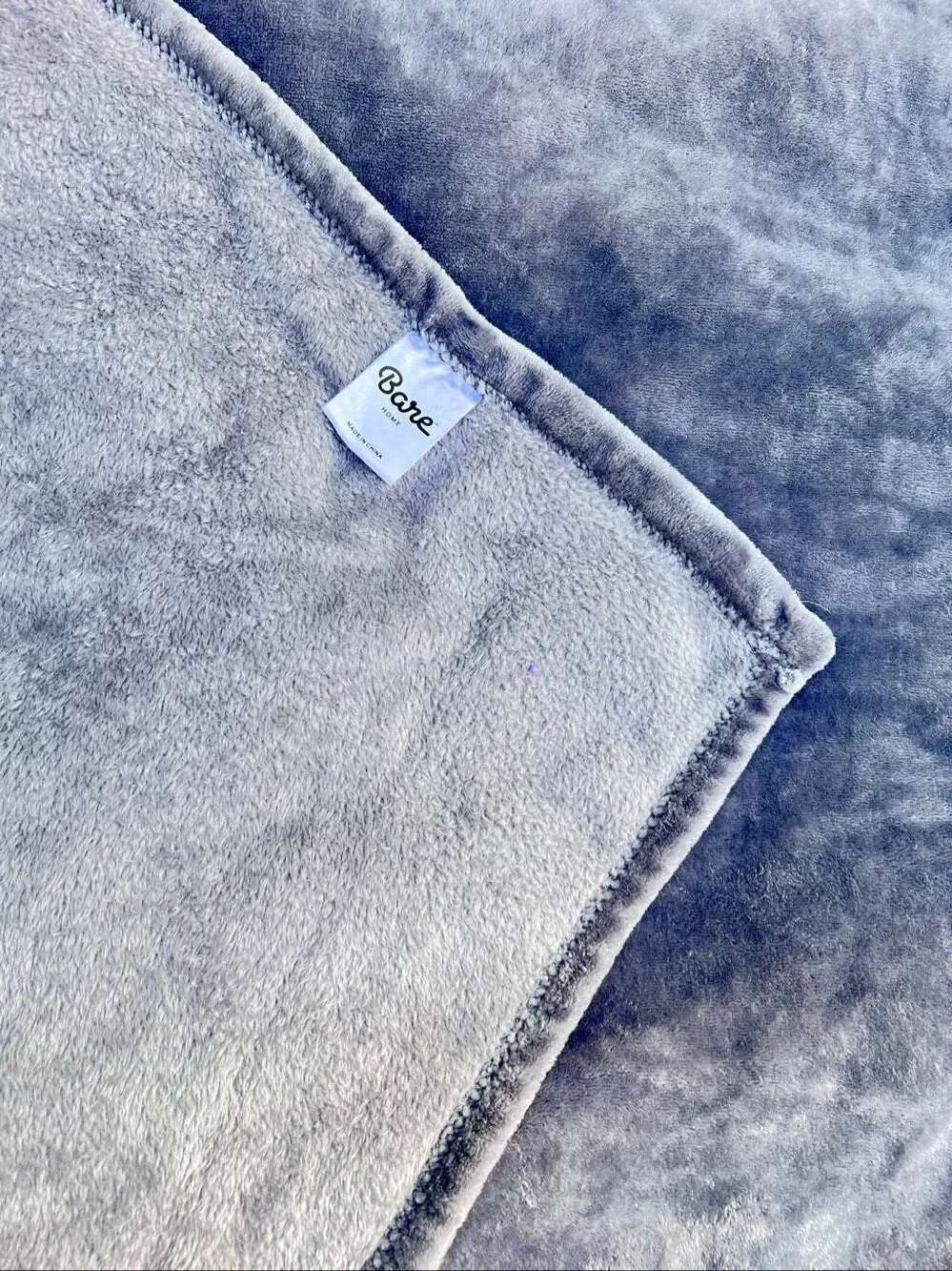 Bare Home Microplush Fleece Blanket Gray